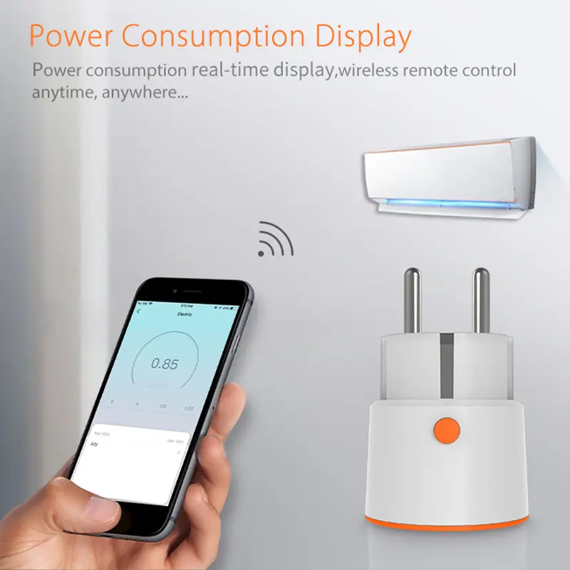 Smart Zigbee Plug Socket 3680W 16A Power Energy Monitoring Timer Switch EU Outlet Work With Zigbee2mqtt