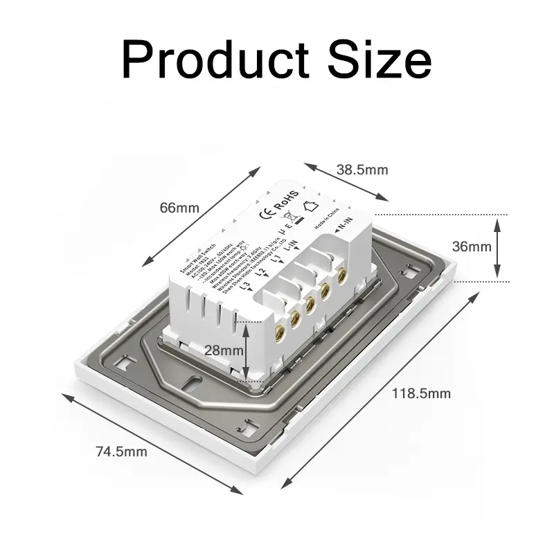 ZigBee Smart Light Switch Push Button Neutral Required Wall Physical Switches Tuya Smart Life App Voice control Alexa Google