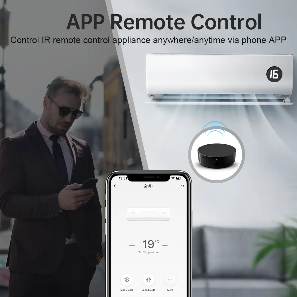 AVATTO Tuya Smart RF IR Remote Control WiFi RF 433/315 Remote Controller for Air Conditioner TV Support Alexa,Google Home