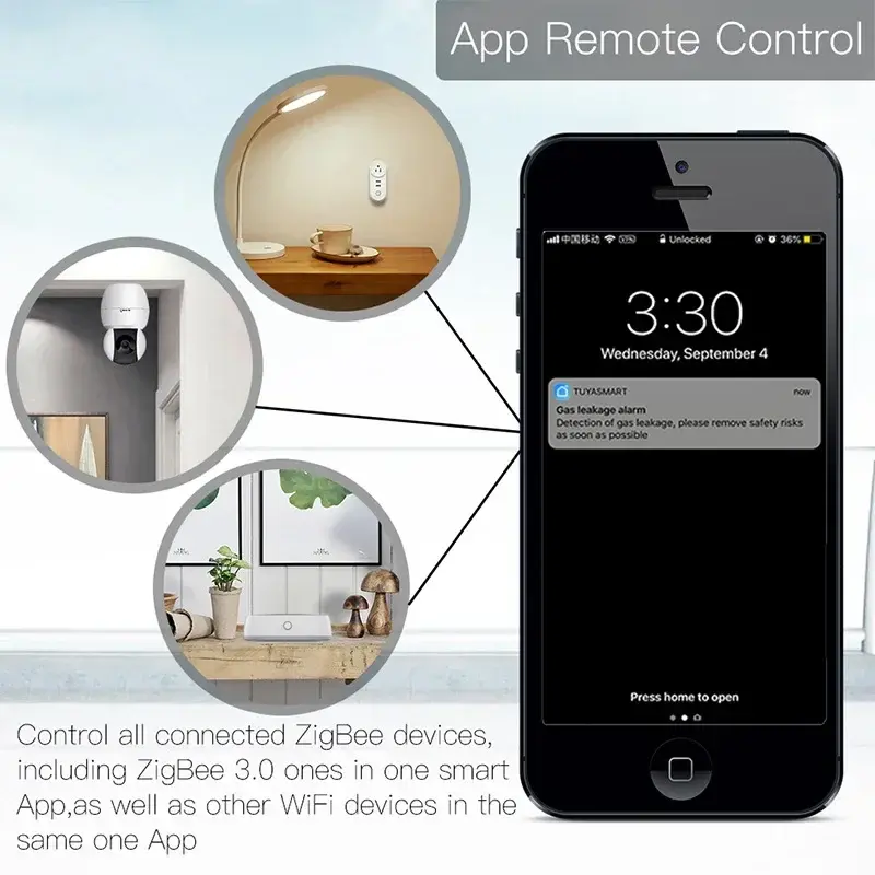 Tuya Smart Zigbee Gateway Hub Wifi Smart Home Bridge Smart Life Wireless Remote Voice Controller Work with Alexa Google Home