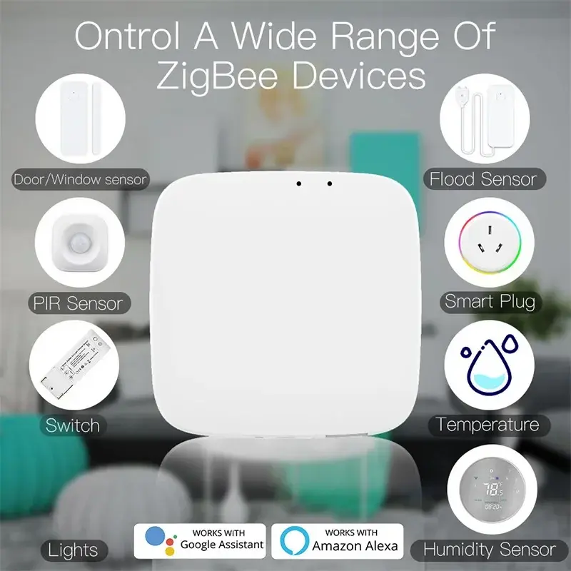 Tuya Smart Zigbee Gateway Hub Wifi Smart Home Bridge Smart Life Wireless Remote Voice Controller Work with Alexa Google Home