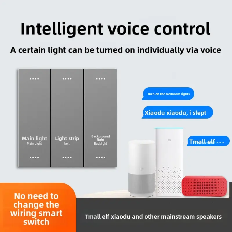 Tuya Zigbee Smart Switch Voice Control Light Panel Lighting System For Smart Home Hotel Room Automation Wireless Touch Switch