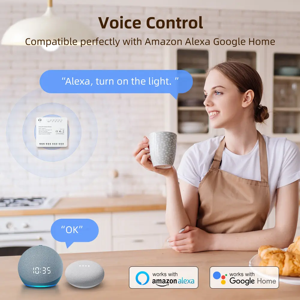 AVATTO Tuya Smart Switch Universal Module 4CH DC 7-32V AC85-250V Wifi Zigbee Wireless RF433 Relay Works with Alexa Google Home