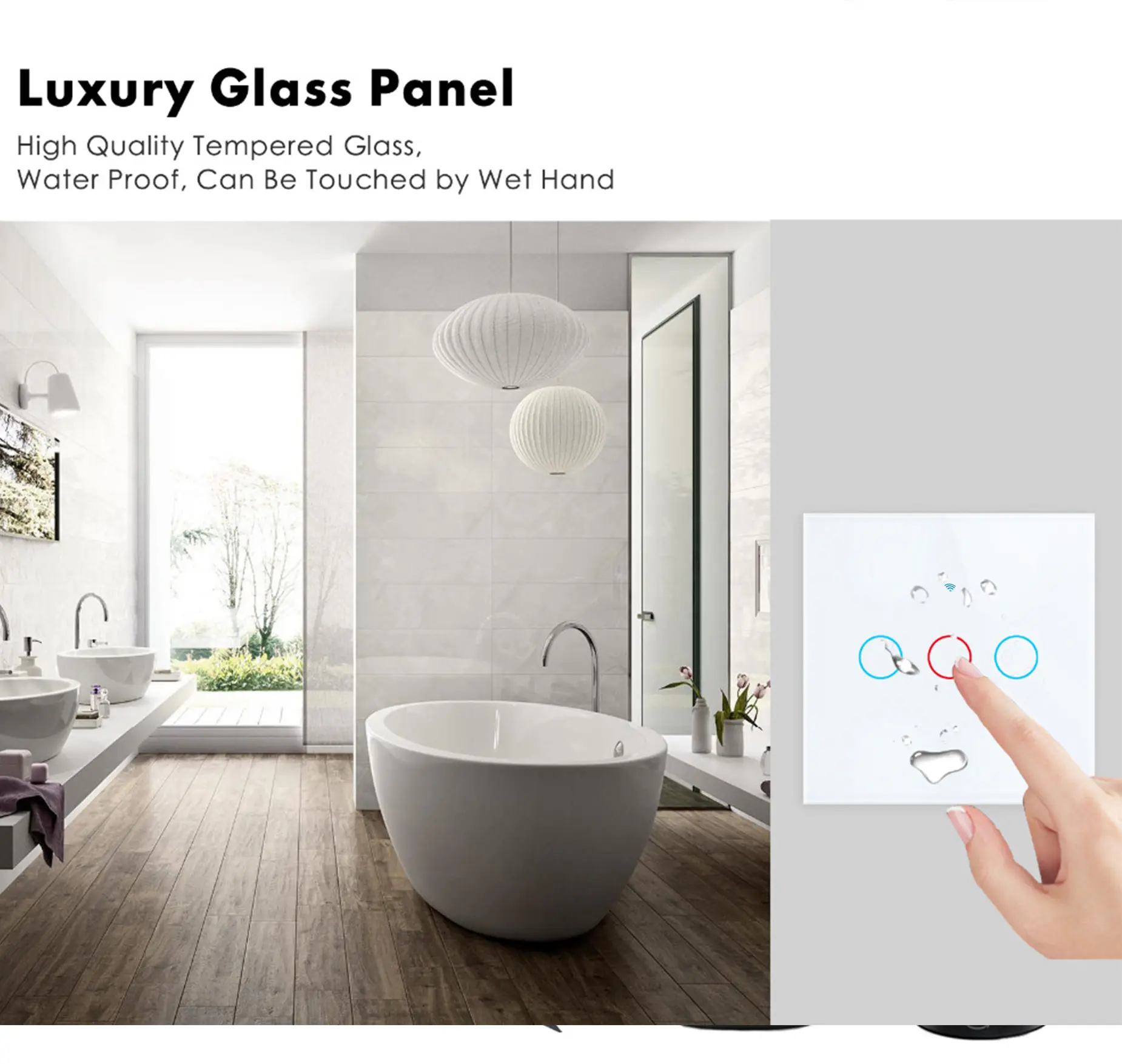 Tuya Smart Life Light Switch WiFi Touch Sensor Smart Switch App Remote Control No Neutral Wire 110V 220V For Alexa Google Home