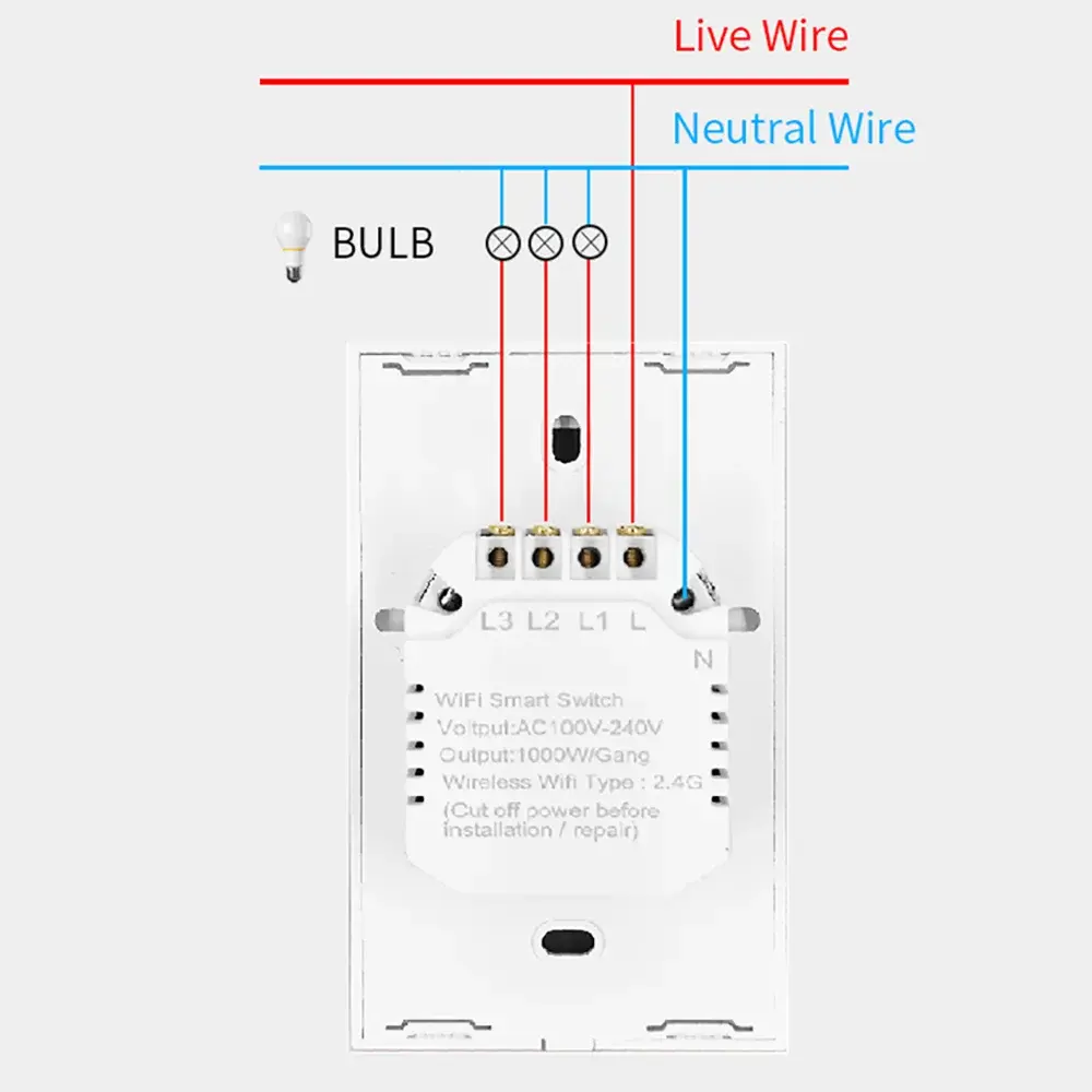 Wifi Smart Light Switch Glass Screen Touch Panel Voice Control Wireless Wall Switches Remote with Alexa Google Home 1/2/3/4 Gang