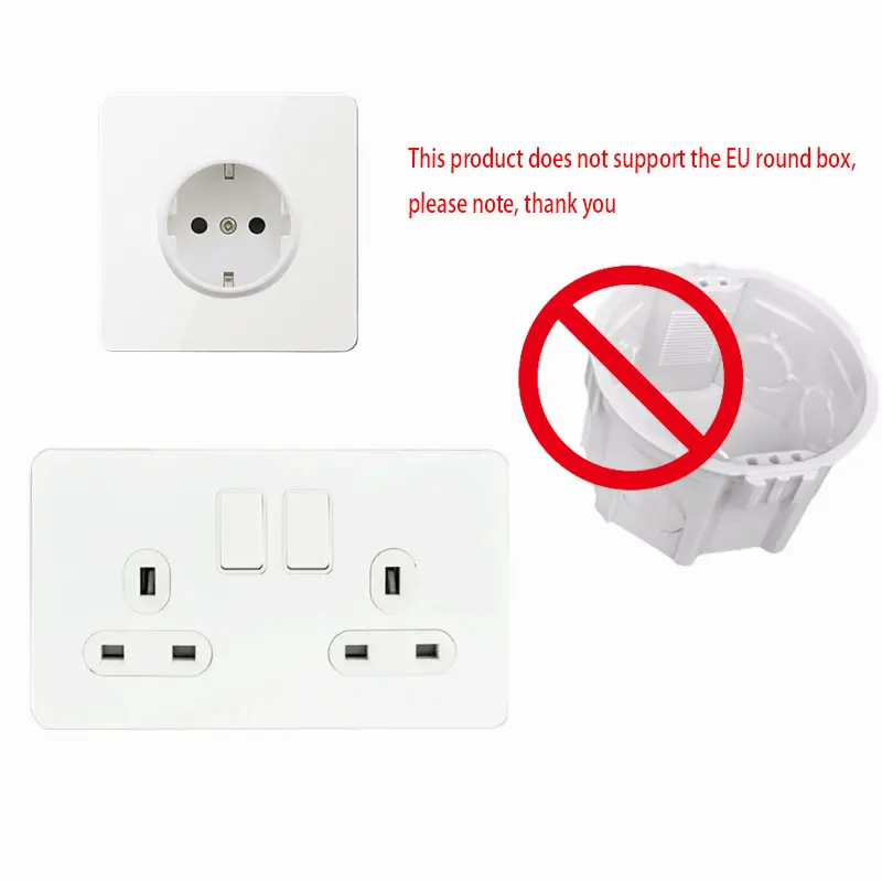 Toggle switch White stainless steel panel retro wall lamp switch AC110-250V 1 2 3 4 Gang 2 Way16A Universal wall light switch