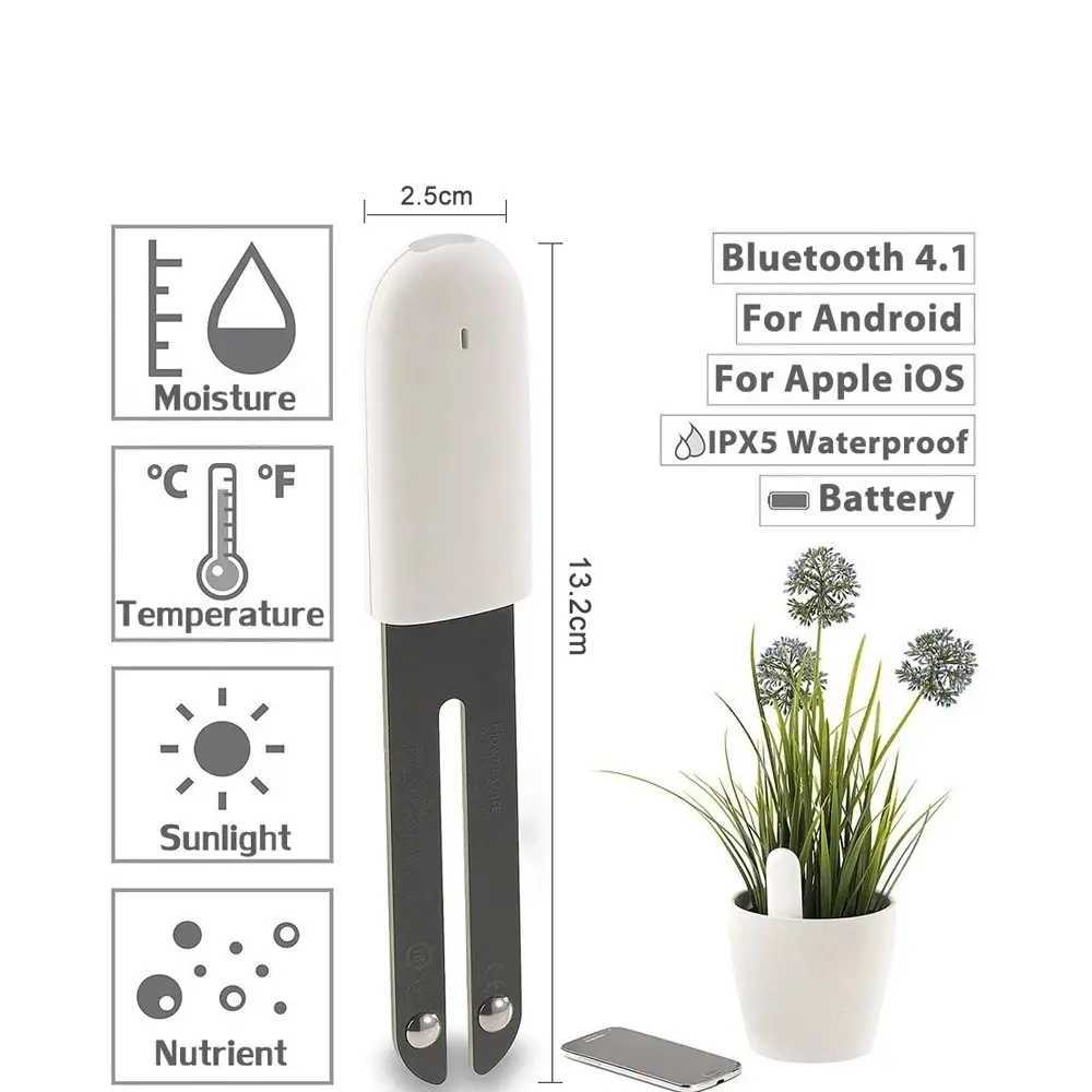 HHCC Smart Flower Flora Monitor Garden Care Plant Grass Soil Water Fertility Tester Sensor Gardening Detector for Xiaomi Mijia