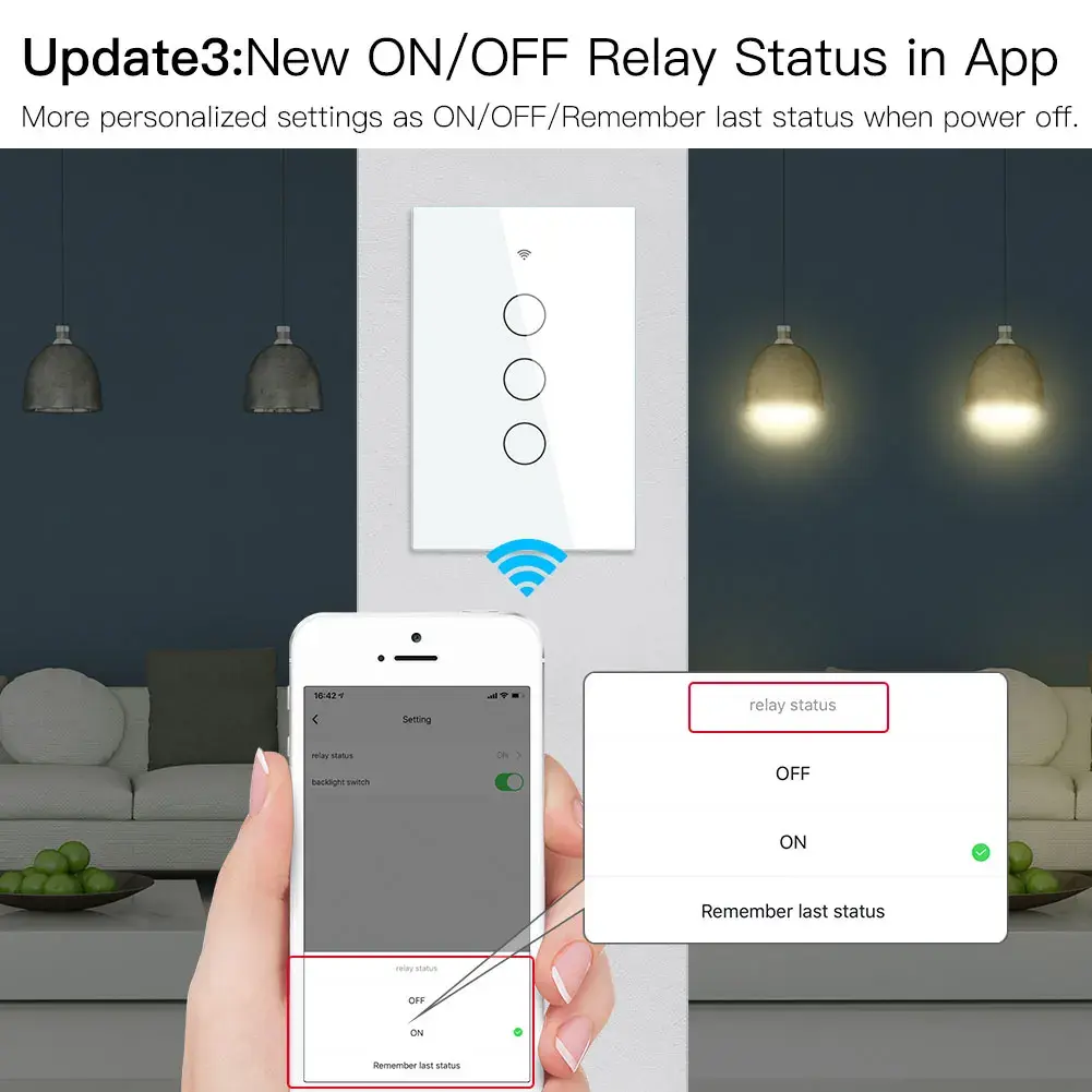 WiFi Smart US Light Switch No Neutral Wire Required Smart Life Tuya APP control Alexa Google Home Compatible 1/2/3/4 Gang