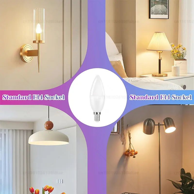 Tuya WiFi Smart LED Bulb E14 Candle Light 220V 9W 7W 5W RGB Dimmable Lamp APP Voice Control Works With Alexa Google Home