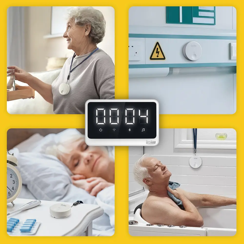 Wireless Call System with Caregiver Call Buttons for Elderly Bell for Clinic, Seniors, Assisted Living, Emergency, Hospital