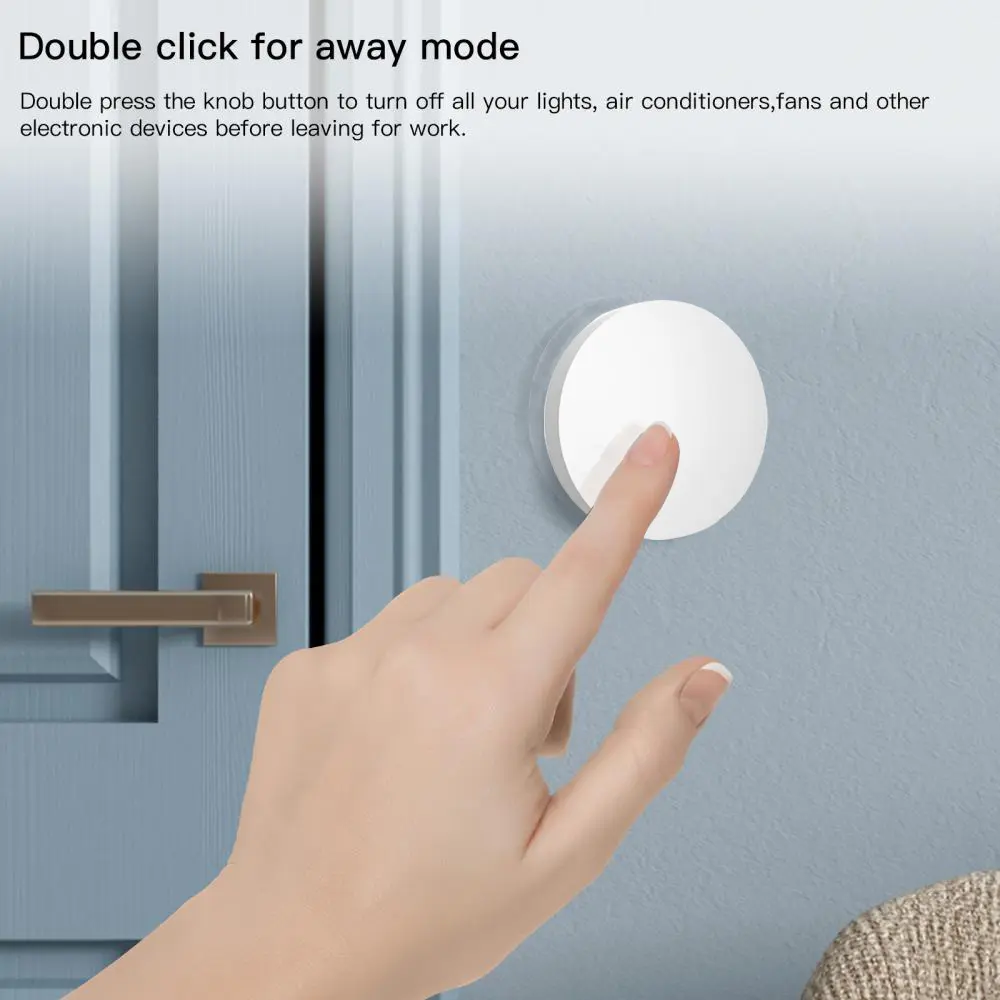 1~2pcs Tuya ZigBee Button Scene Switch Intelligent Linkage Switch Battery Powered Automation Work With Smart Life Zigbee Devices