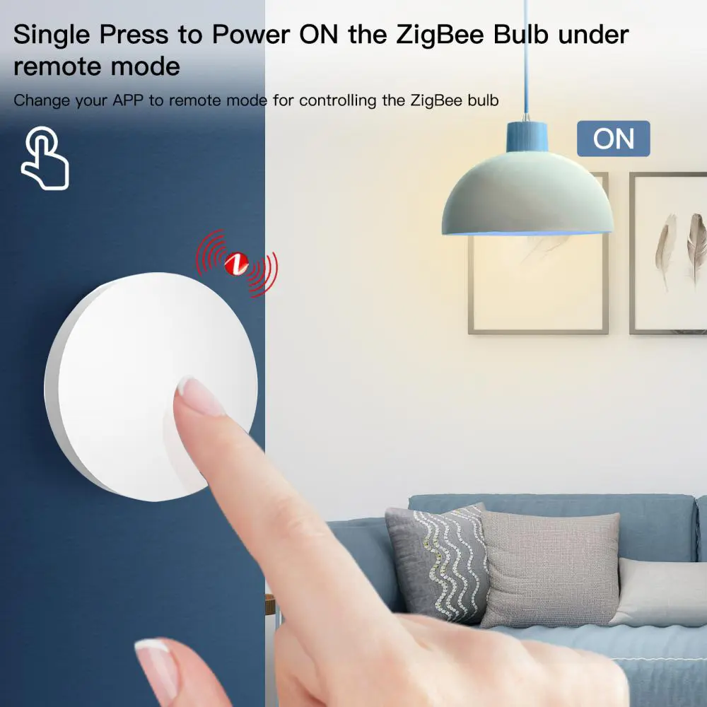 1~2pcs Tuya ZigBee Button Scene Switch Intelligent Linkage Switch Battery Powered Automation Work With Smart Life Zigbee Devices