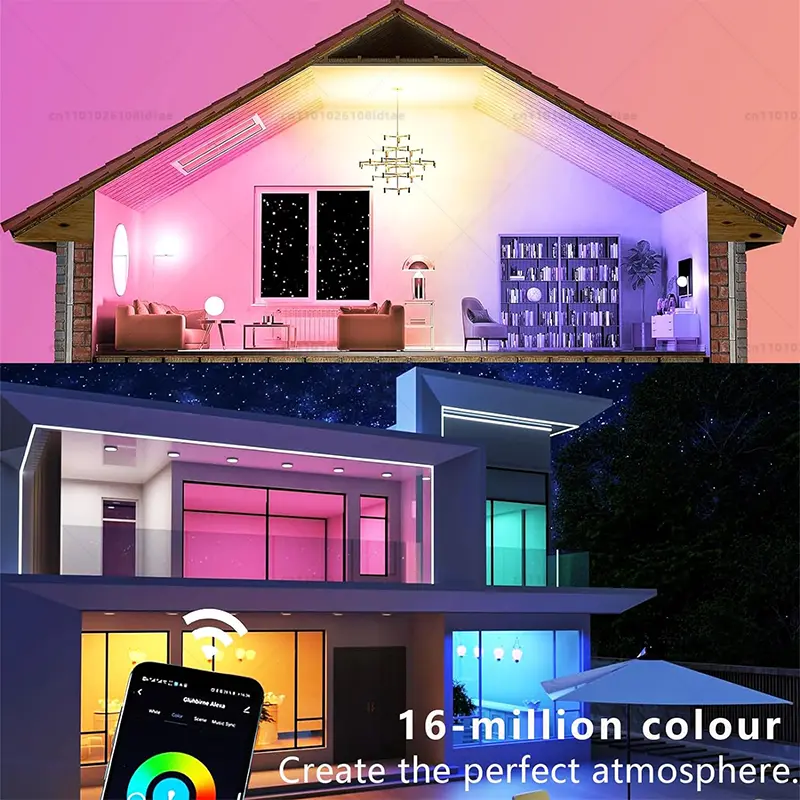 Tuya Wifi Bluetooth smart light bulb LED RGB Smart Light B22 220V 85-265V Alexa Google Assistant Voice Group Control Timing 9W