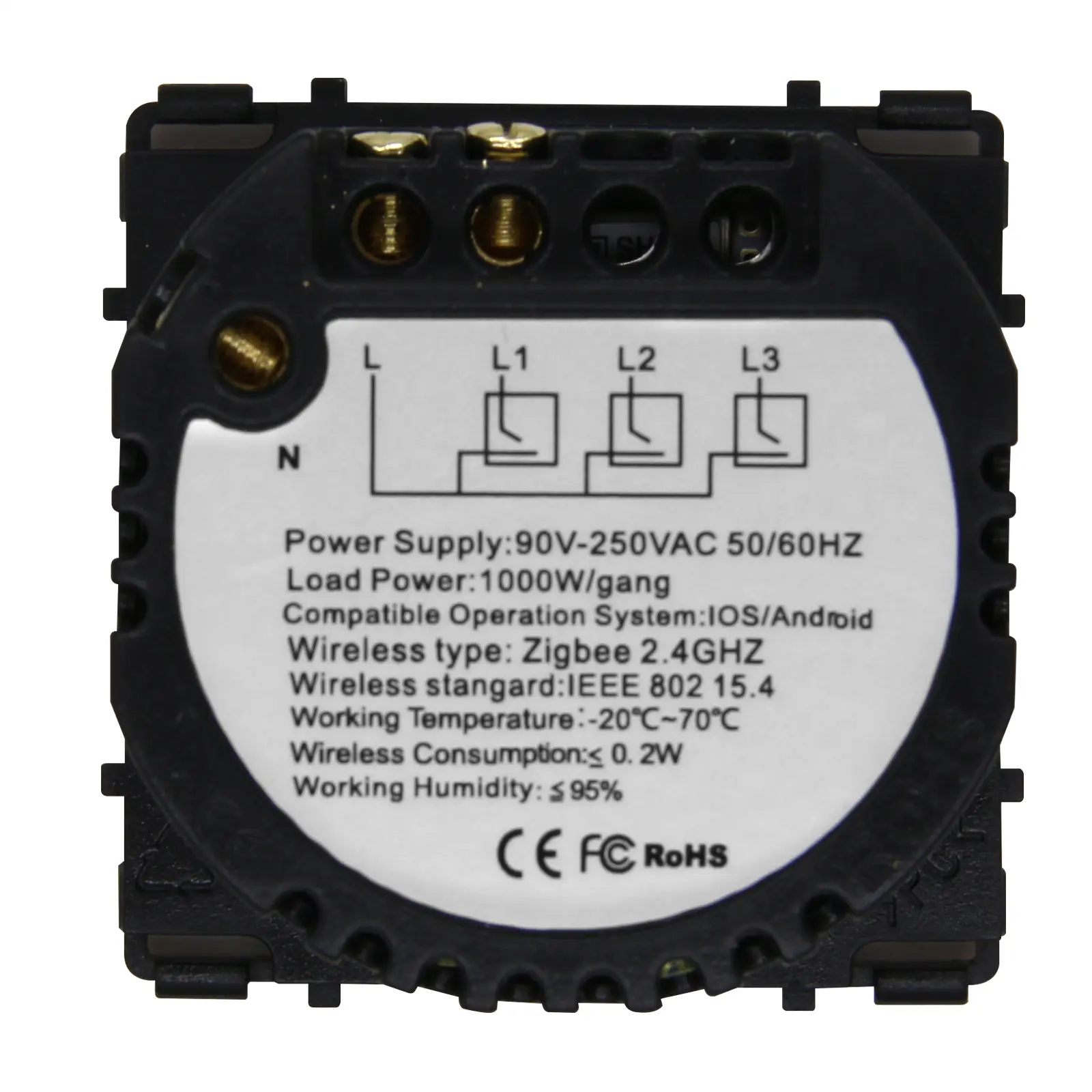 BSEED Zigbee Switches 1/2/3Gang 1/2/3Way Touch Smart Light Switch Function Part Smart Tuya Alexa Control Without Glass Neutral