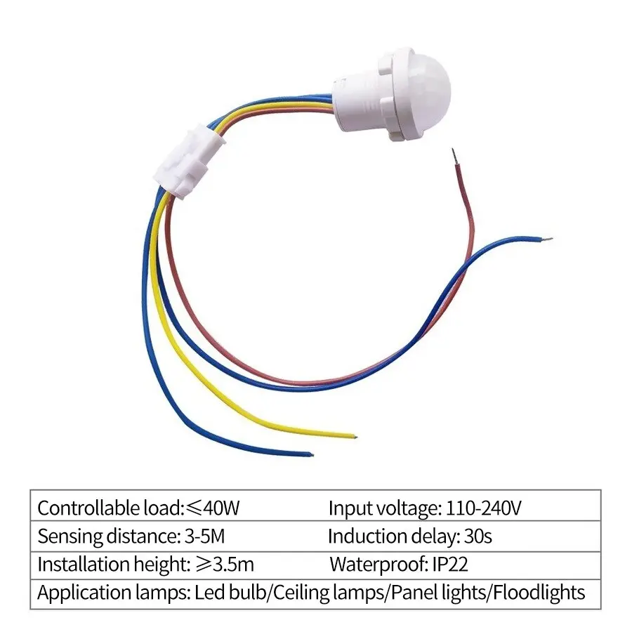 2pcs Smart Human Body Sensor 110V 220V PIR Infrared Motion Sensor Switch Auto On Off Light PIR Sensor Time Detector Smart Switch