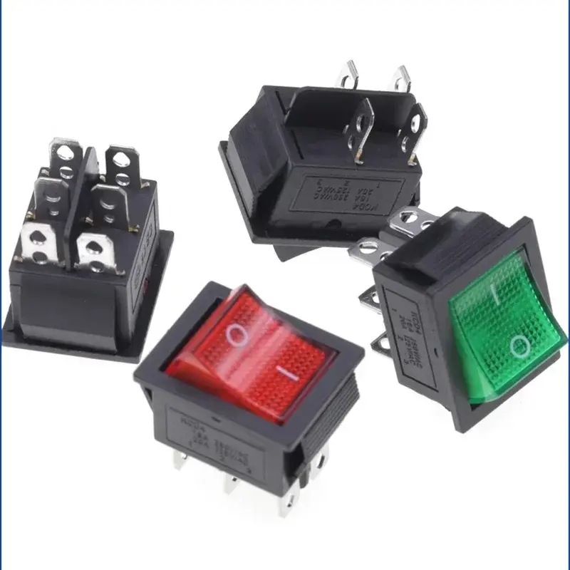 5/20Pcs KCD4 4/6Pin Snap-in Switch ON/OFF Rocker Switch Led Light Toggle Switches 25x31mm 16A 250V AC