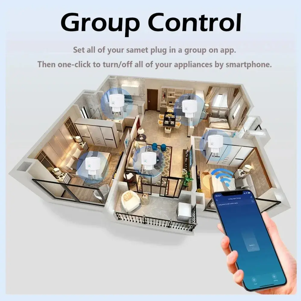 20A EU Smart Plug Tuya Wifi Socket Voice Control Remote for Alexa Yandex Google Home Energy Monitoring Function Alice