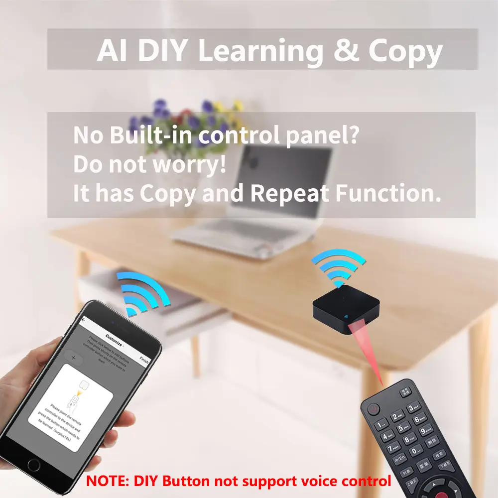 Tuya Smart IR Remote Control with Temperature Humidity Sensor for Air Conditioner TV DVD AC Works with Alexa Google Home