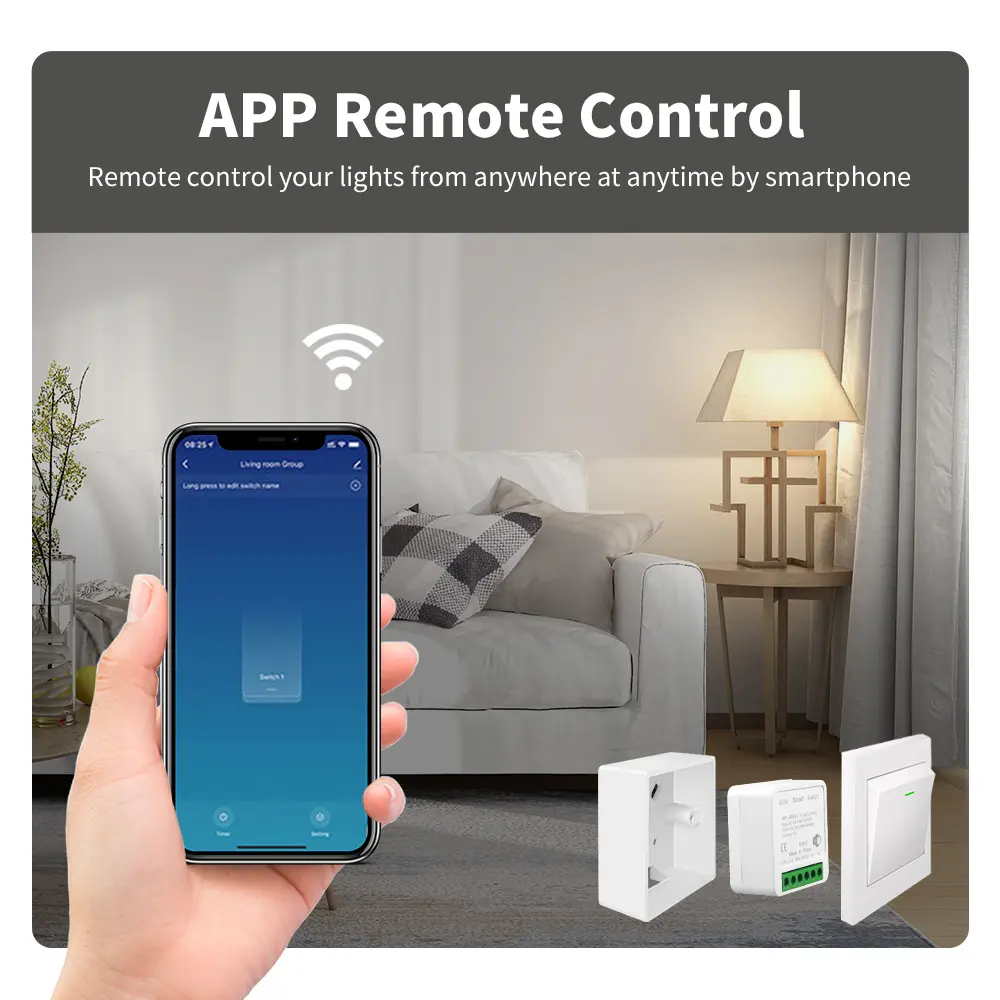Tuya Mini Wifi Smart Switch Module Support 2 Way Control Smart Home DIY Switches Smart Life APP Alexa Google Home Voice Control