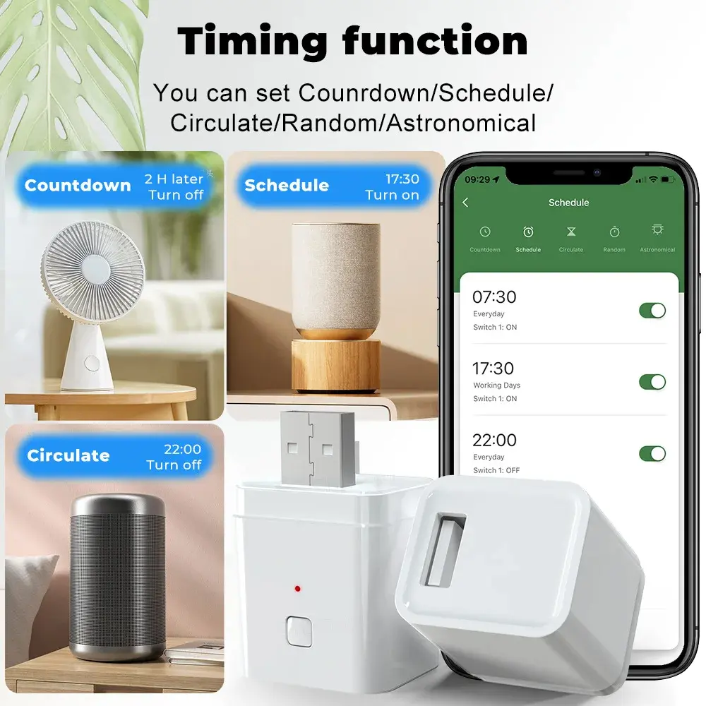 Tuya Smart WiFi/Zigbee Micro 1 2 3 USB Adaptor Switch 5V Mini USB Power Adaptor Smart Life Control Via Alexa Google Yandex alice