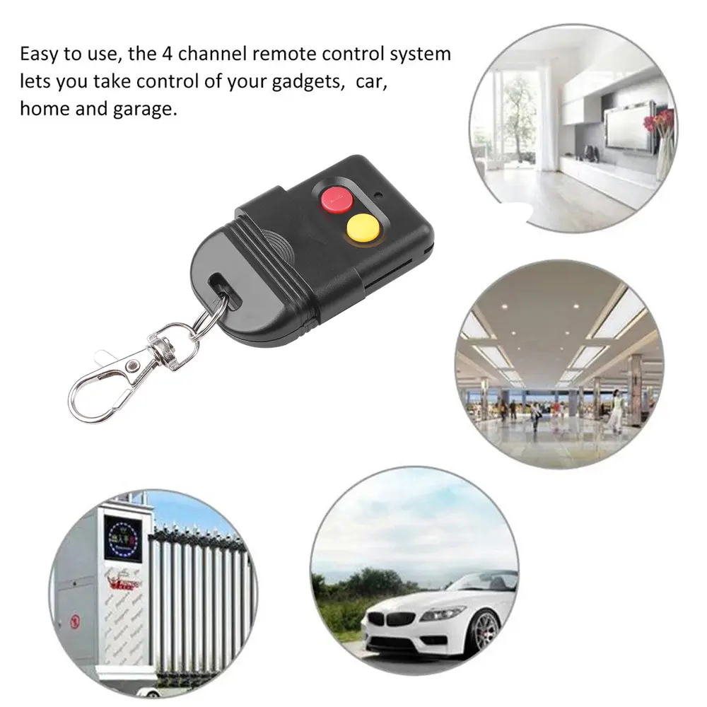 433Mhz Smart Copy Remote Control 8 Dip Switch Fixed Code 2CH Duplicator for Gate Garage Door Opener or Alarm System