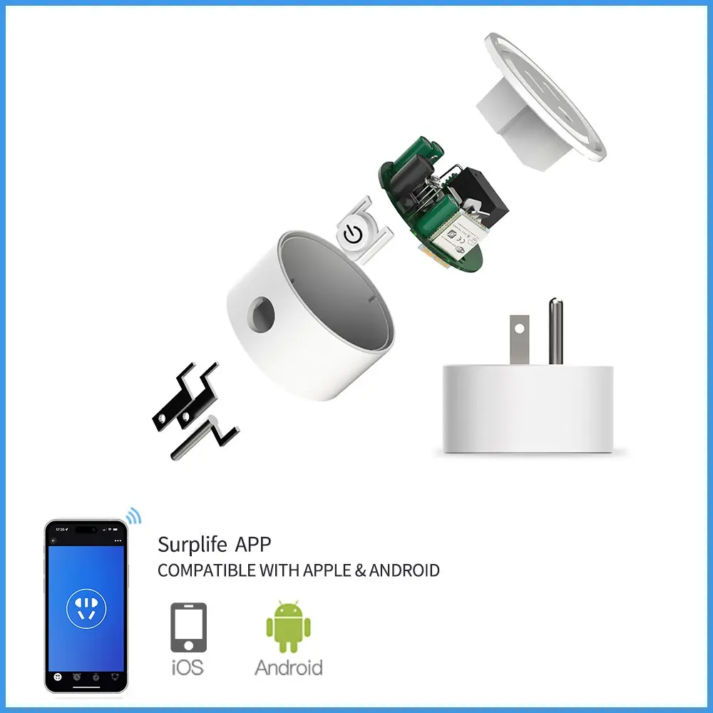 Smart Home WiFi Bluetooth Socket US Plug Alexa Switch Life Wifi Switch Home Assistant 10A With Timing Functions Voice Control