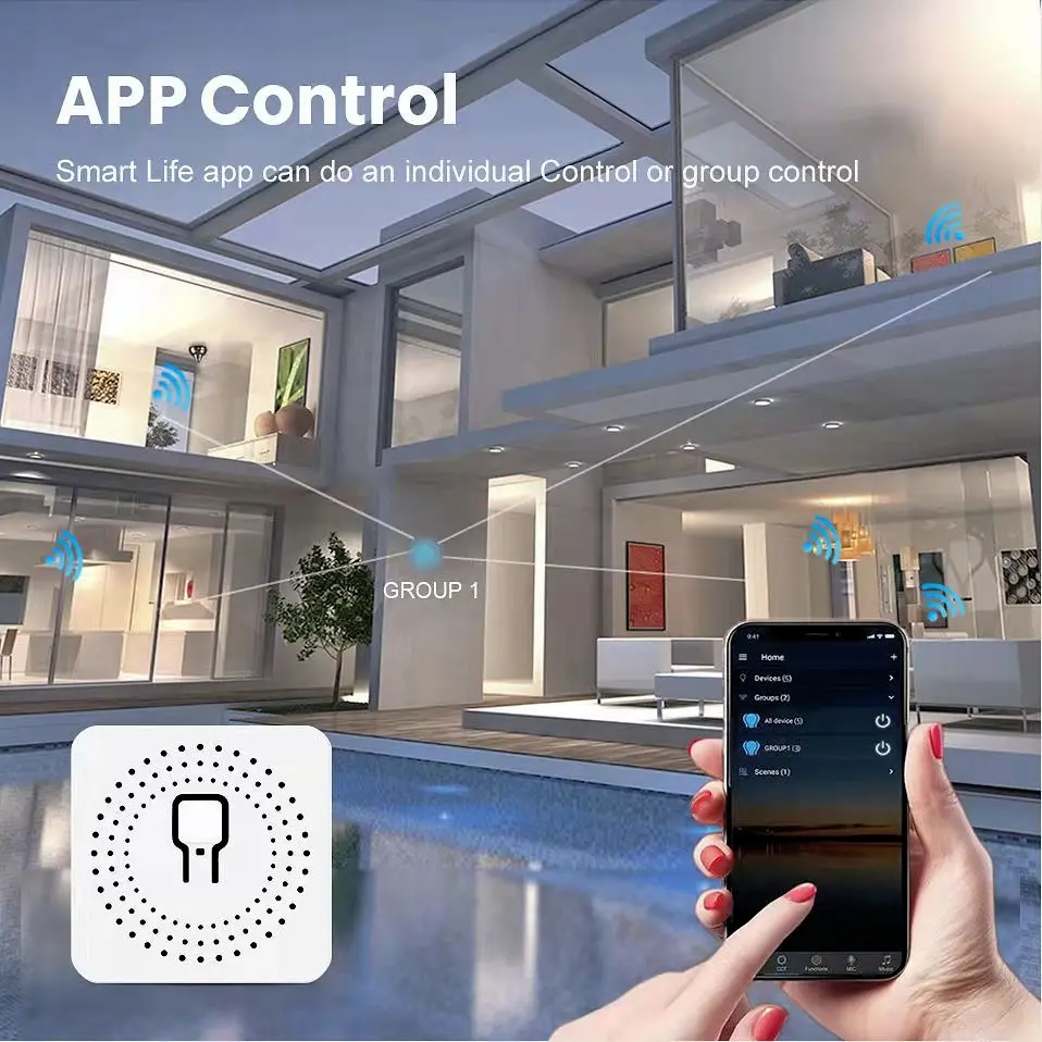 Tuya 16A MINI Wifi Switch DIY 1-way Remote Control Timer Relay Automation For Smart Life Work With Alexa Google Home Alice