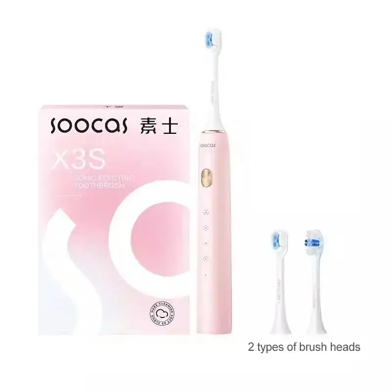 SOOCAS X3S Adult Sonic Electric Smart Toothbrush IPX8 Waterproof 180 Days Battery Life Ultrasonic Soft Cloud Toothbrush Heads