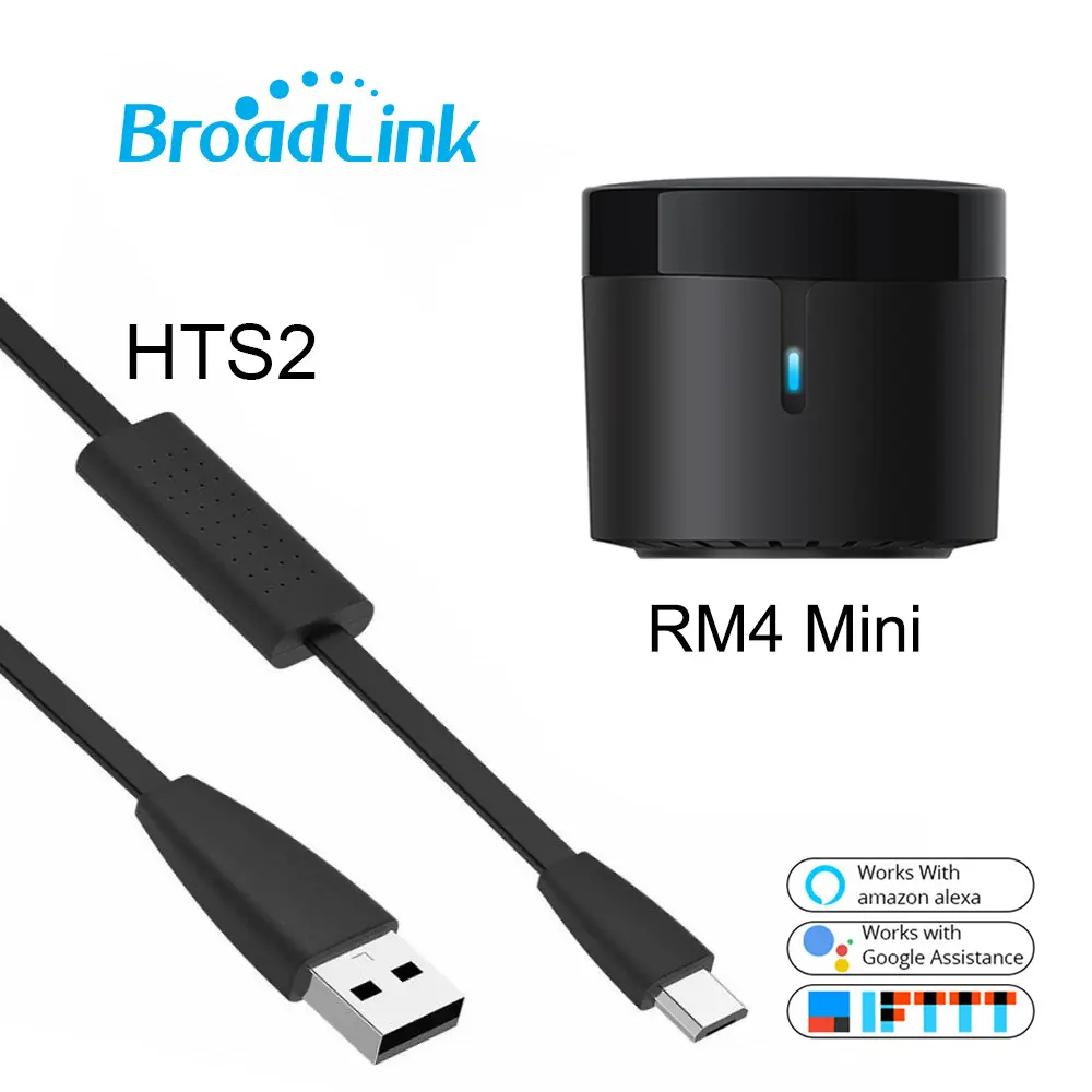 Broadlink Rm4 Mini HTS2 Smart Remote Control Temperature Humidity Sensor Infrared Universal IR Audio Video for Google Home Alexa