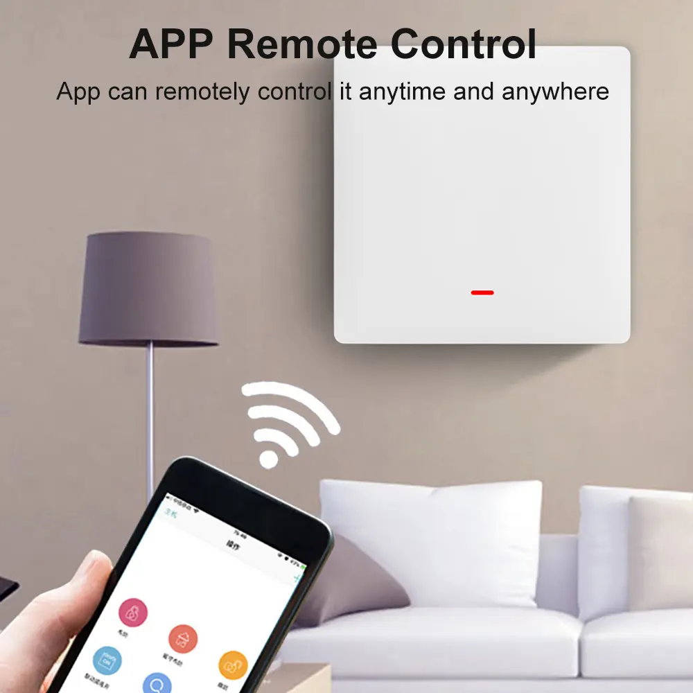 Tuya Smart Wall Light Switch Push Button Control No/With Neutral Wire APP Remote Timing  Support Alexa Google Home Yandex Alice