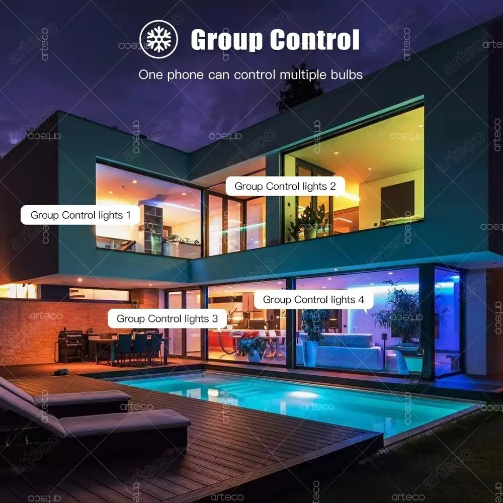 Tuya E14 Candle Lamp Smart Life App Control Smart Bulb WiFi Bluetooth RGB+CW LED Light 220V Dimmable Crystal Lamps Room Decorate