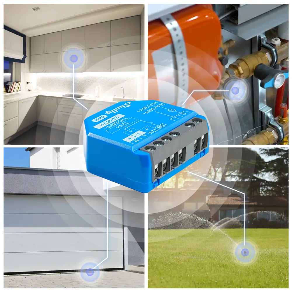 Shelly 1 Gen4 Zigbee Dry Contact Wifi Smart Switch Matter For Controlling Lights Apps Garage Doors Works with Apple Homekit