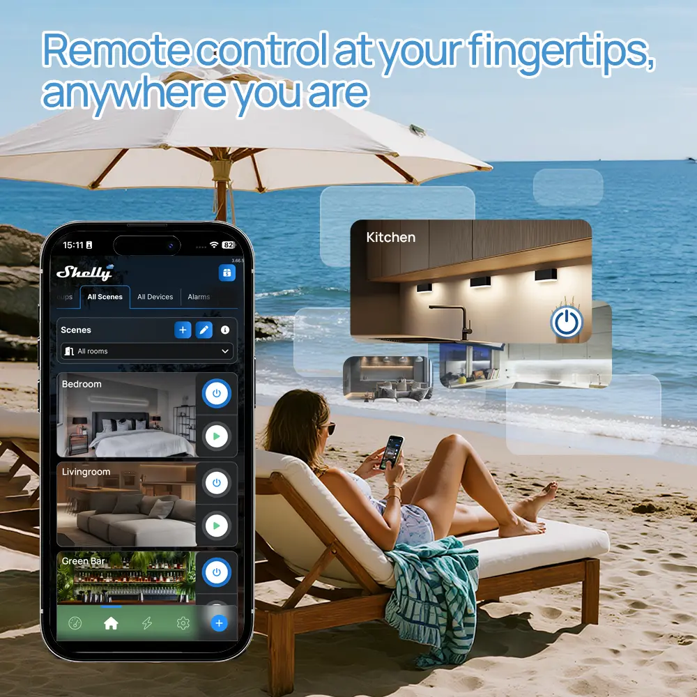 Shelly 1 Gen4 Zigbee Dry Contact Wifi Smart Switch Matter For Controlling Lights Apps Garage Doors Works with Apple Homekit