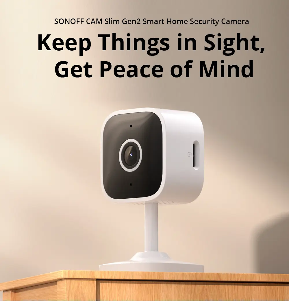 SONOFF CAM Slim Gen2 WiFi Smart Home Security Camera 1080P HD Motion Detection Two-way Audio Night Vision Support Alexa Google