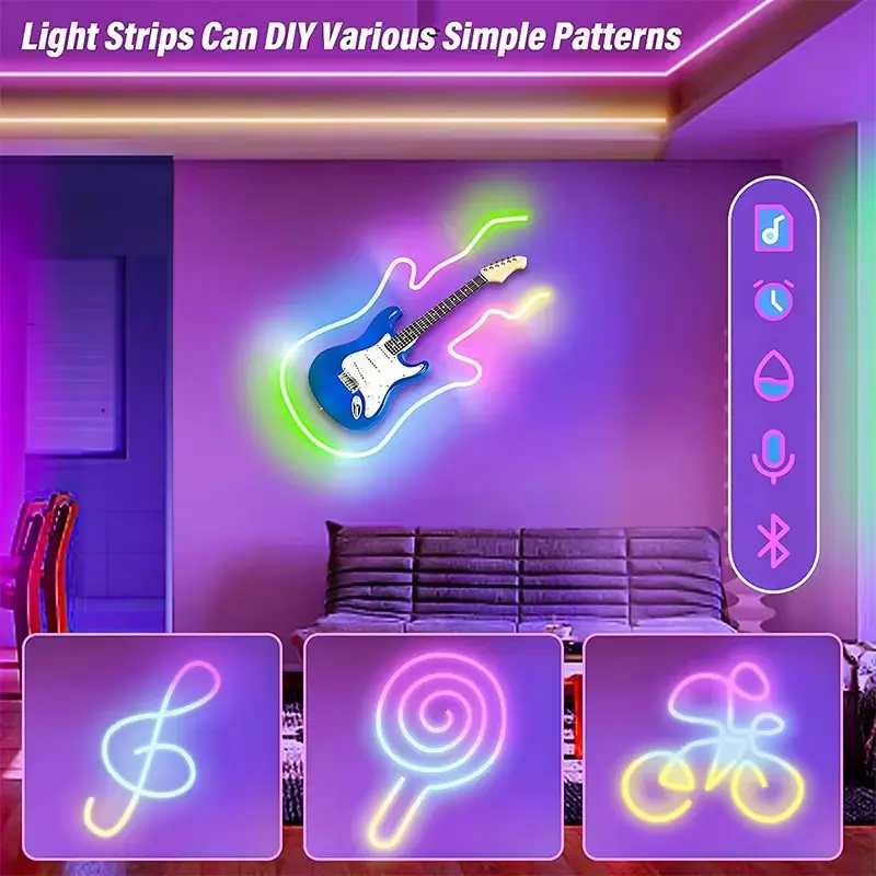 RGBIC LED strip lamp Bluetooth application remote control 5V USB music synchronization Party atmospheric TV backlight Christmas