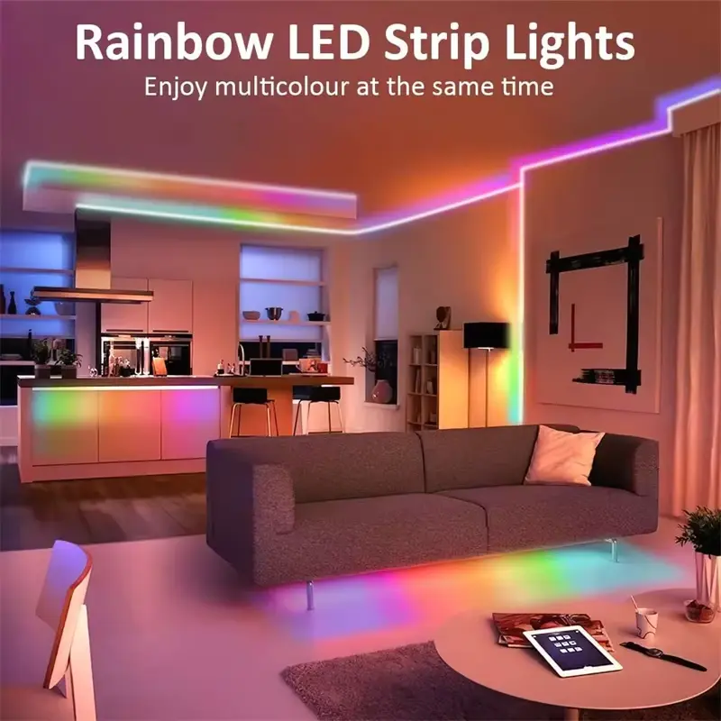 RGBIC LED strip lamp Bluetooth application remote control 5V USB music synchronization Party atmospheric TV backlight Christmas