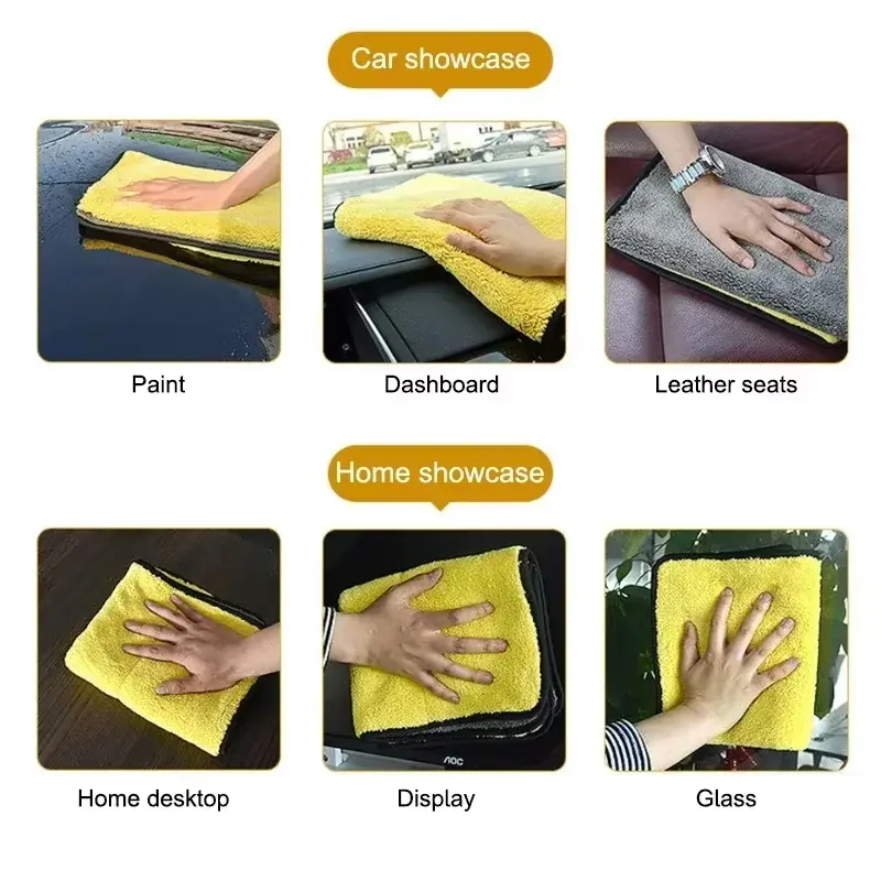 10-20PCS Car Nano Ultra Fiber Cloth Towel Microfiber Car Wash Towel Coral Fleece Towel Car Care Clean Cloth for Car Home Living