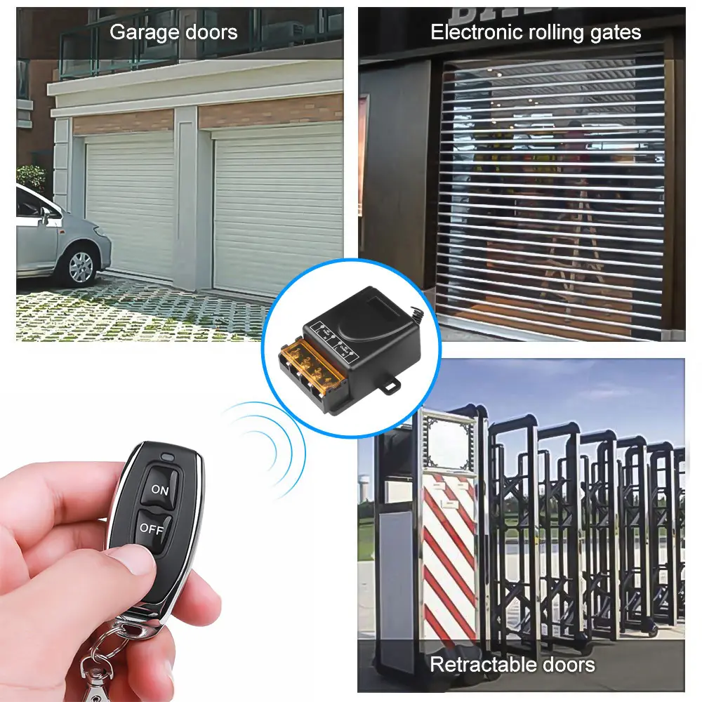 433Mhz Wireless Remote Control Switch AC 110V 220V 30A Relay 1CH Receiver Controller and 2botton RF 433 Mhz Transmitter
