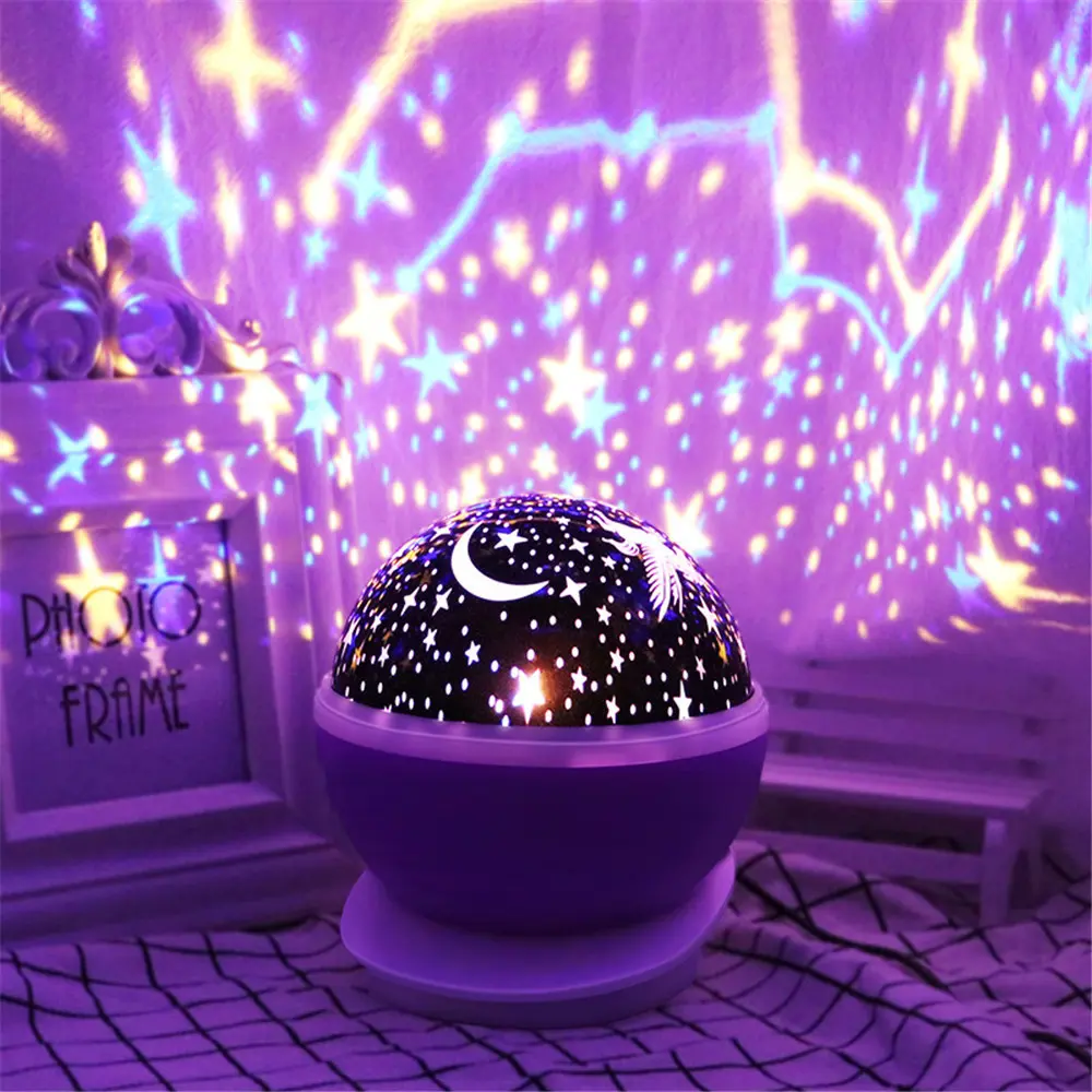 Colorful LED Starry Sky Projector Light Rotating Magic Ball Moon Star Night Light Bedroom Atmosphere Lamp For Home Decoration