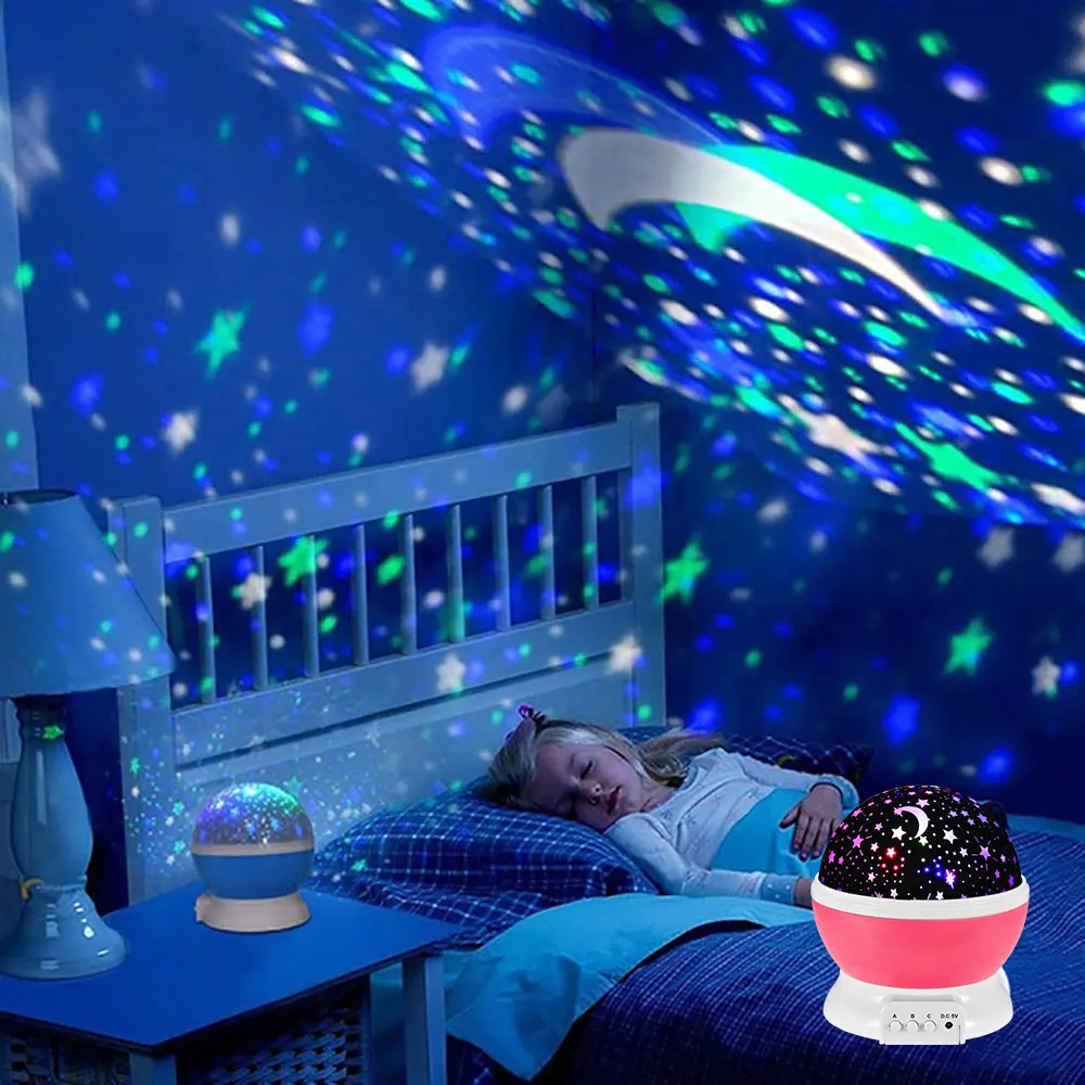 Colorful LED Starry Sky Projector Light Rotating Magic Ball Moon Star Night Light Bedroom Atmosphere Lamp For Home Decoration