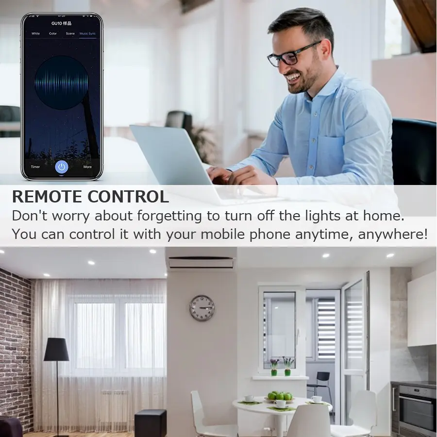 Tuya Led Light Bulbs 220V GU10 Wifi Bluetooth Smart Life RGB Spotlight Downlight for Living Room Ceiling Alexa Google Dimmable