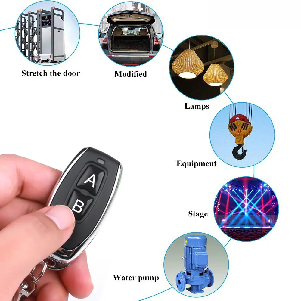 433MHz Learning Remote Control RF Remote Contro Learning Code EV1527 Smart Home Transmitter For Car Gate Garage Door Alarm Key