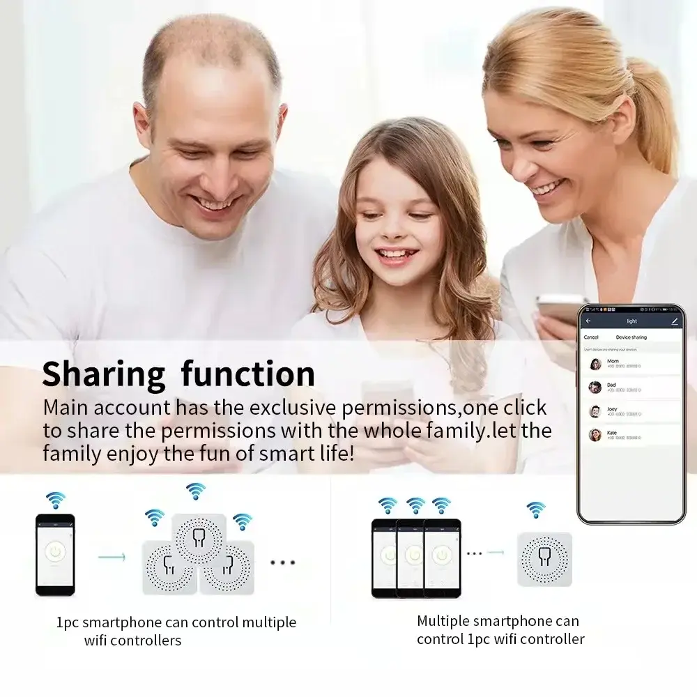 Tuya WiFi Smart Switch 16A  Module 2-way Control Mini Switch Breaker Smart Life Work With Alexa Google Alice