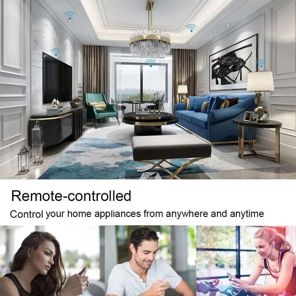 Melery WiFi Smart Power Strip 4 Way AC Brazil Plug Outlet USB Socket 1.5m Extension Cord Wireless Remote Alexa Tuya Google Home