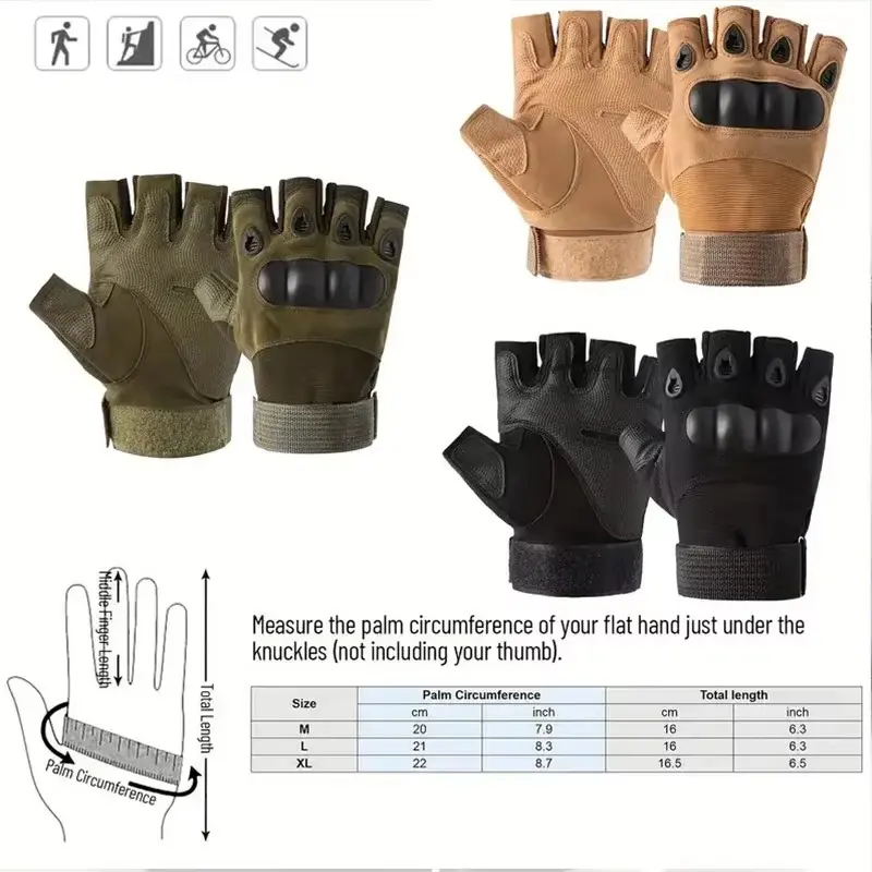 Tactical Gloves Training Work Fingerless Accessories Men Woman Biker Shooting Gym Mountaineering security-protection Gloves