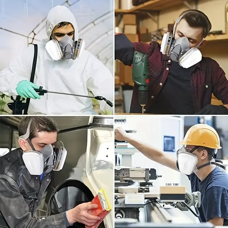 New 7in1/16in1 6200 Dust Gas Respirator Half Face Dust Mask For Painting Spraying Organic Vapor Chemical Gas Filter Work Safety