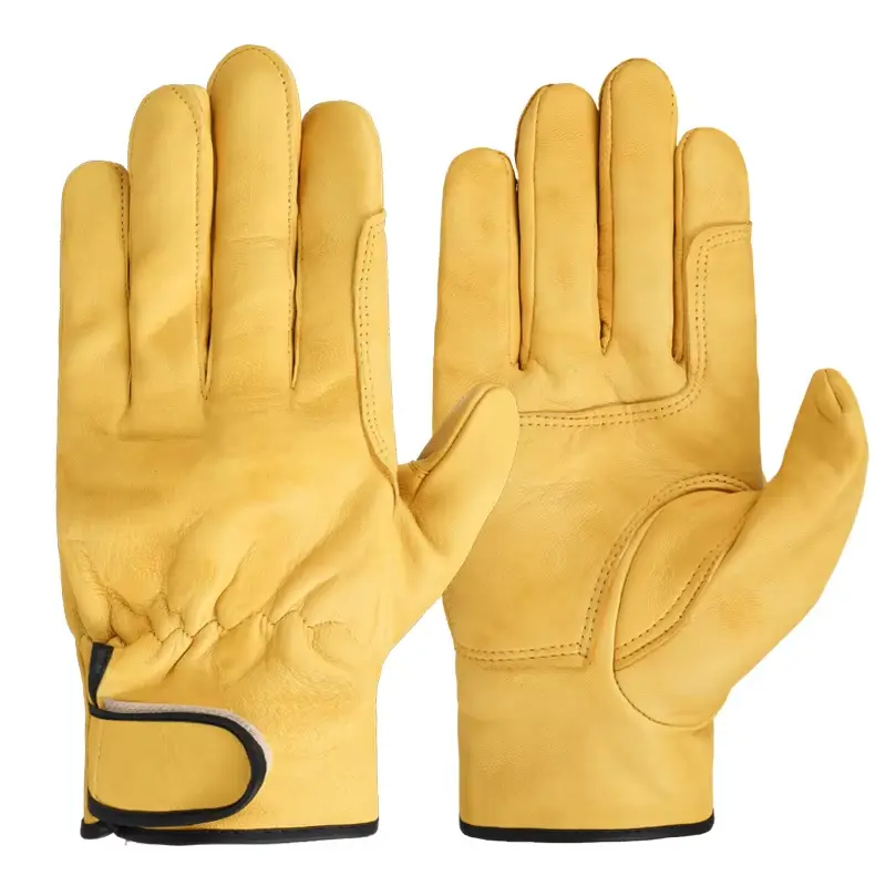 Work Gloves Cowhide Leather Workers Work Welding Safety Protection Garden Sports Motorcycle Driver Wear-resistant Gloves