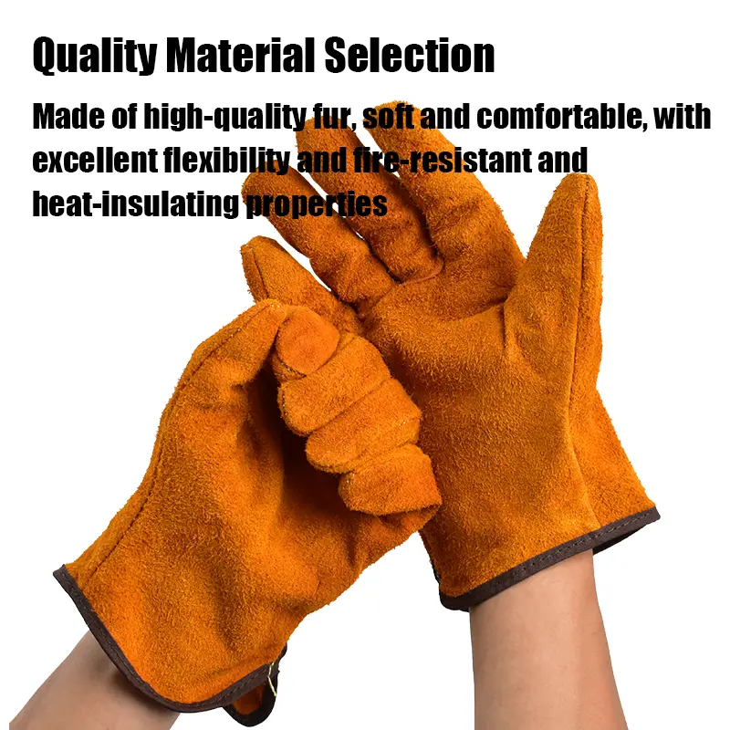 Men Work Gloves Welding Protection Cowhide Electrician Gloves Insulating Leather Security Wear-resistant Mechanic Gloves