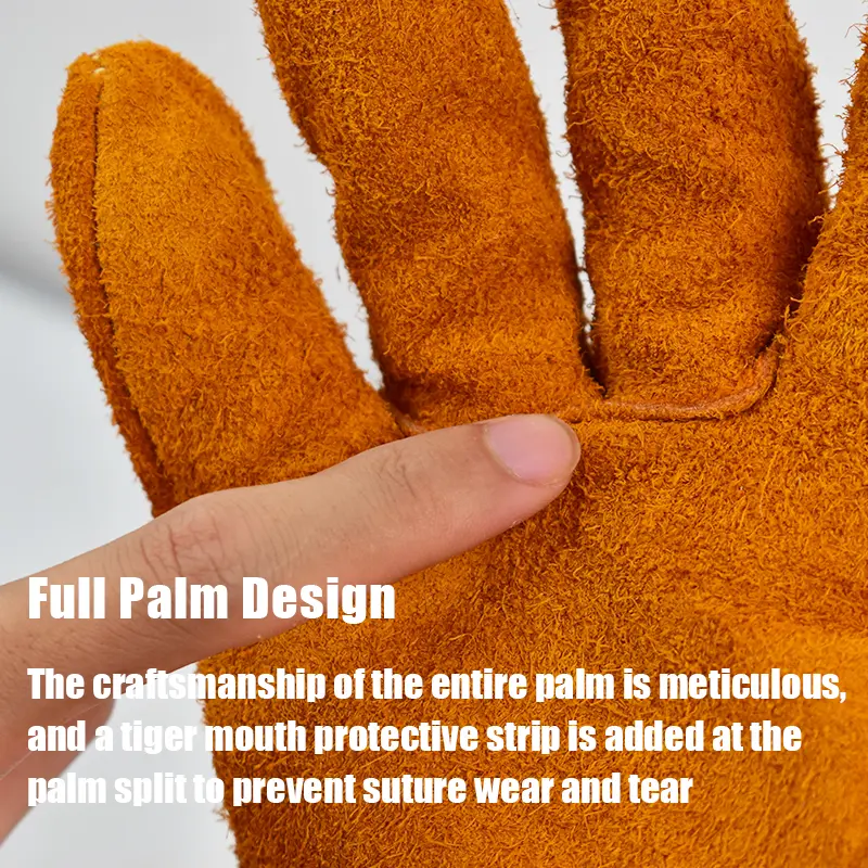 Men Work Gloves Welding Protection Cowhide Electrician Gloves Insulating Leather Security Wear-resistant Mechanic Gloves