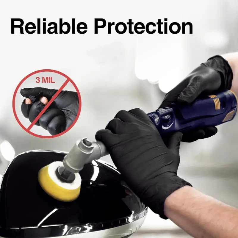 20/50/100PCS Black Nitrile Disposable Gloves 4Mil Latex Free Safety & Work Gloves for Household Hair Dye Mechanic Tattoo Gloves